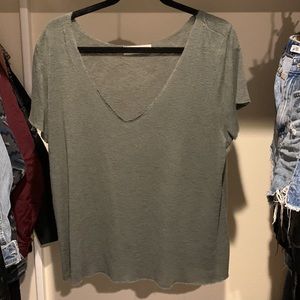 Green v neck t shirt